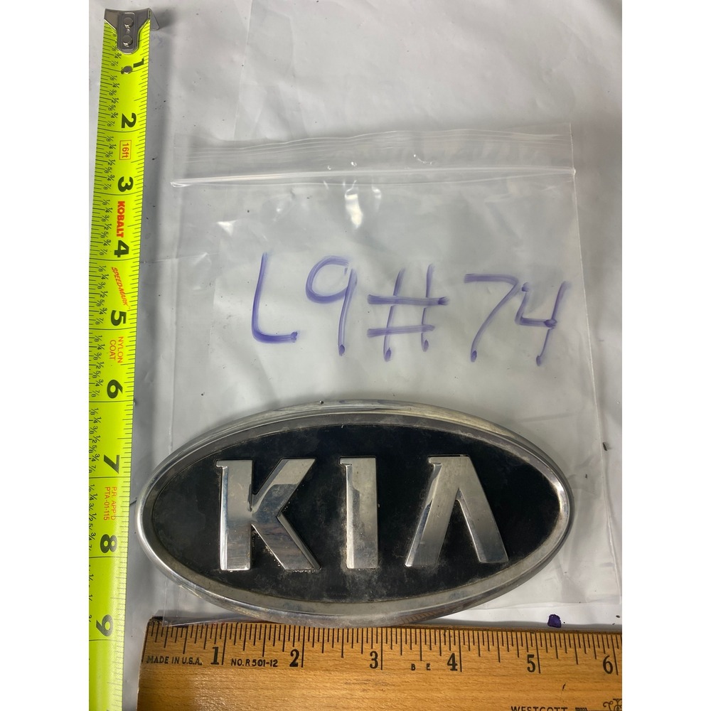 Kia Chrome Black Oval Logo Emblem Badge‎ Nameplate 5.75 Inch L9#74